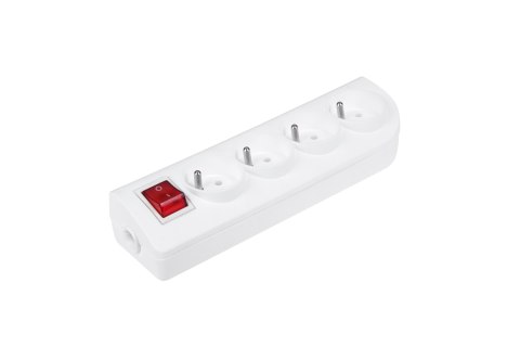 Gniazdo przedłużacza x 4 z uziemieniem i wyłącznikiem białe GN-40W Gniazdo przedłużacza x 4 z uziemieniem i wyłącznikiem białe GN-40W