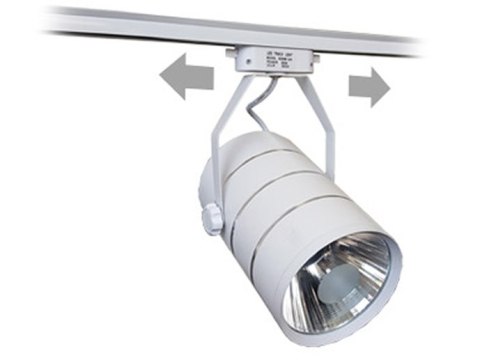 Lampa sklepowa led reflektor szynowy jednofazowy biały metalowy 30w 2550 lm światło neutralne 4000k Lampa sklepowa led reflektor szynowy jednofazowy biały metalowy 30w 2550 lm światło neutralne 4000k