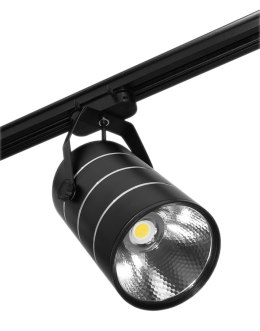 Lampa sklepowa led reflektor szynowy jednofazowy czarny 30w 2550 lm światło neutralne 4000k