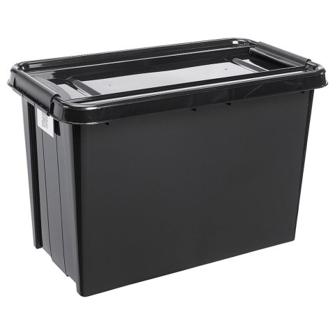 Pojemnik z pokrywą PlastTeam ProBox Recycle QR 70L czarny Pojemnik z pokrywą PlastTeam ProBox Recycle QR 70L czarny