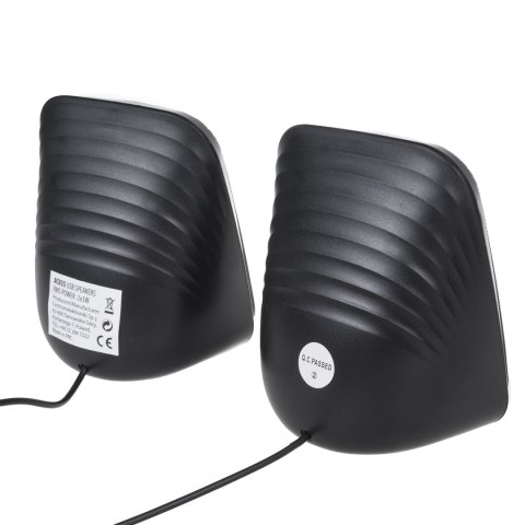 Głośniki komputerowe 6W USB minijack Black Audiocore AC835 LED Głośniki komputerowe 6W USB minijack Black Audiocore AC835 LED