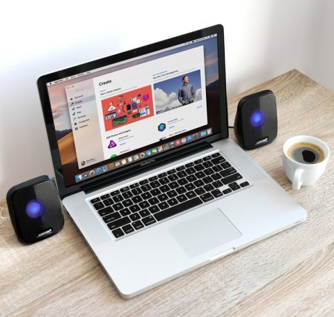 Głośniki komputerowe 6W USB minijack Black Audiocore AC835 LED Głośniki komputerowe 6W USB minijack Black Audiocore AC835 LED