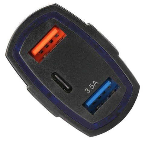 PLS34E Ładowarka sam. qc 3.0 typ-c 2xusb PLS34E Ładowarka sam. qc 3.0 typ-c 2xusb