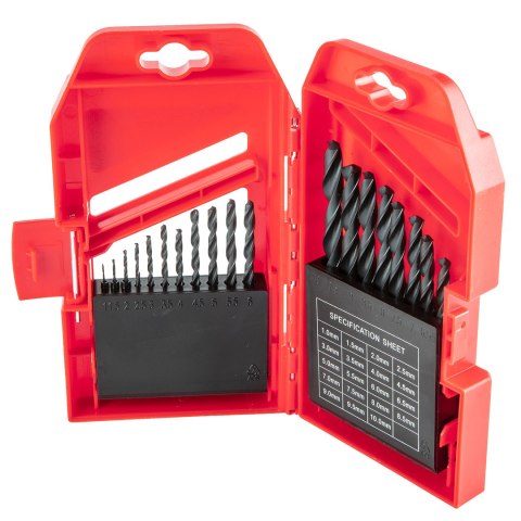 Wiertła do metalu HSS, 1.0-10.0 mm, zestaw 19 szt. Wiertła do metalu HSS, 1.0-10.0 mm, zestaw 19 szt.
