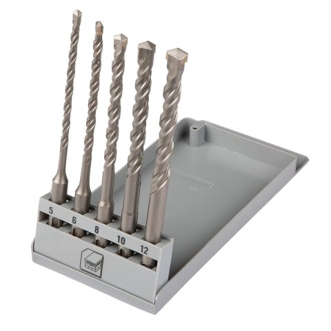 Wiertła do betonu SDS Plus 5-12 mm, zestaw 5 szt. Wiertła do betonu SDS Plus 5-12 mm, zestaw 5 szt.