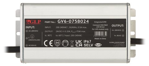 ZASILACZ IMPULSOWY GV6-24V/3.2A ZASILACZ IMPULSOWY GV6-24V/3.2A