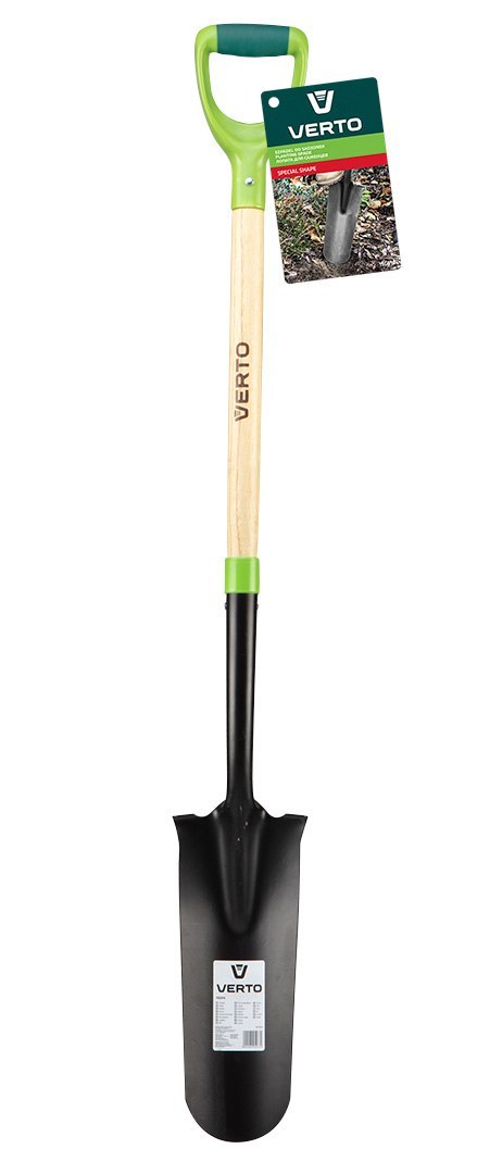 Szpadel do sadzonek, drewniany trzonek, plastikowy uchwyt Szpadel do sadzonek, drewniany trzonek, plastikowy uchwyt