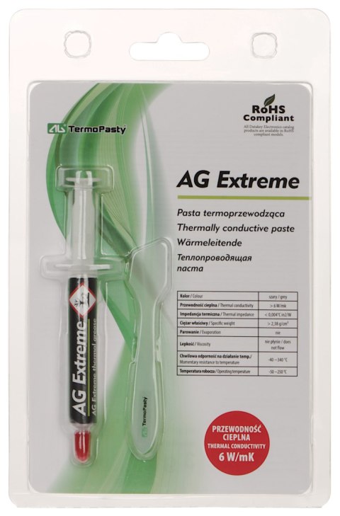 PASTA TERMOPRZEWODZĄCA AG-EXTREME/3G 3 g AG TERMOPASTY PASTA TERMOPRZEWODZĄCA AG-EXTREME/3G 3 g AG TERMOPASTY