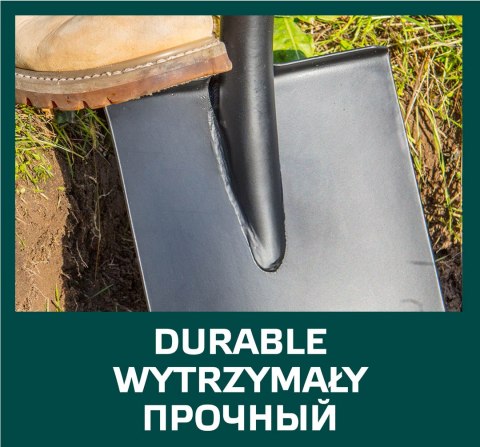 Szpadel ostry, metalowy trzonek, plastikowy uchwyt Szpadel ostry, metalowy trzonek, plastikowy uchwyt