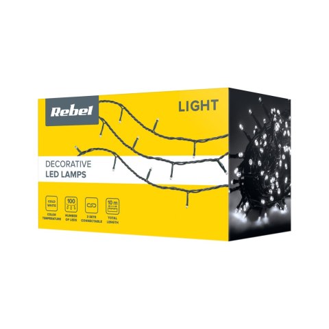 Lampki choinkowe LED Rebel zewnętrzne 10m, zimne białe, ze zmianą trybu świecenia Lampki choinkowe LED Rebel zewnętrzne 10m, zimne białe, ze zmianą trybu świecenia