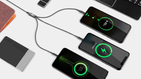 Kabel USB 3w1 microUSB, USB typu C, Lightning 100 cm Kabel USB 3w1 microUSB, USB typu C, Lightning 100 cm