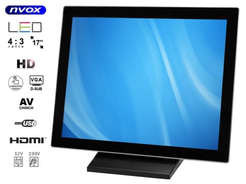 Monitor dotykowy led 17cali vga hdmi 12v 230v Monitor dotykowy led 17cali vga hdmi 12v 230v