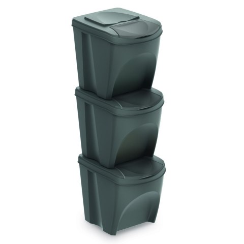 Zestaw koszy do segregacji Sortibox 3x25L szary Zestaw koszy do segregacji Sortibox 3x25L szary