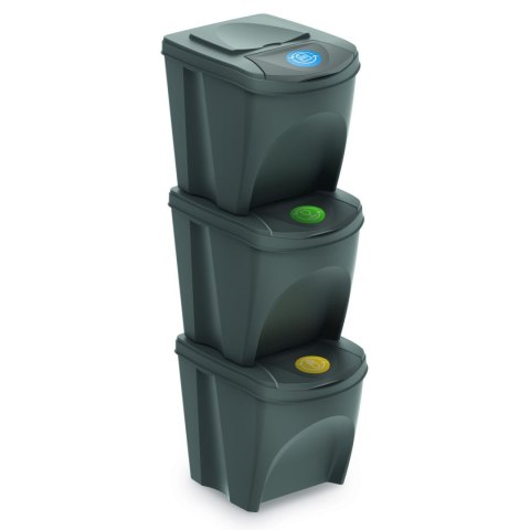 Zestaw koszy do segregacji Sortibox 3x25L szary Zestaw koszy do segregacji Sortibox 3x25L szary