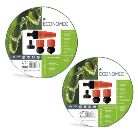Zestaw ogrodowy 20m 1/2" z końcówkami Cellfast Economic Zestaw ogrodowy 20m 1/2" z końcówkami Cellfast Economic