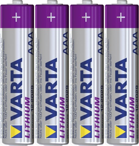 1x Bateria R-03 LR3 AAA 1,5V Lithium Varta 1x Bateria R-03 LR3 AAA 1,5V Lithium Varta