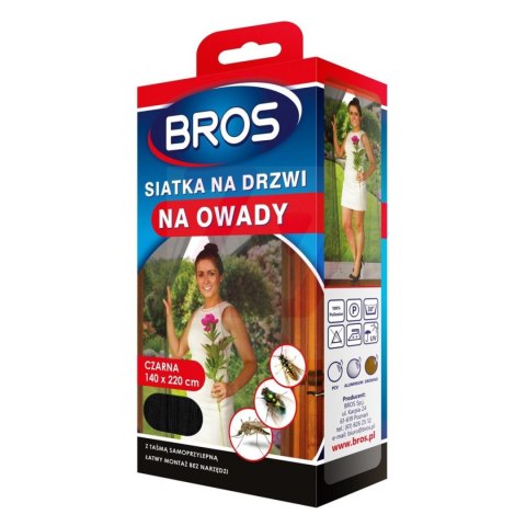 Siatka na drzwi przeciw owadom Bros 140x220 czarna Siatka na drzwi przeciw owadom Bros 140x220 czarna