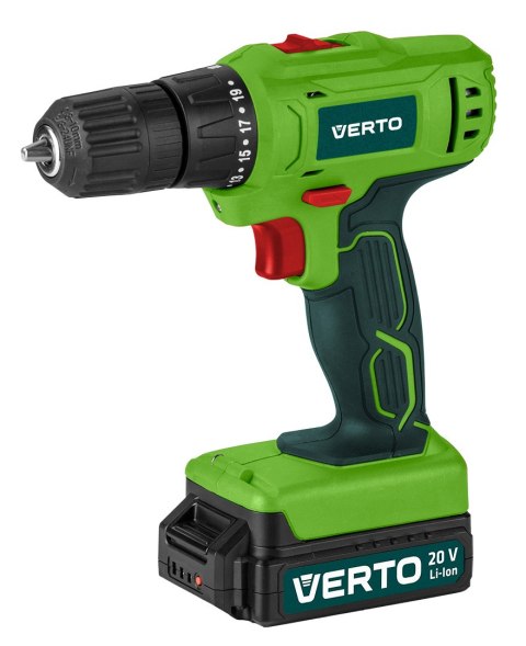 Wiertarko-wkrętarka akumulatorowa 2 x 20V, Li-Ion/1.5Ah, walizka + Latarka Wiertarko-wkrętarka akumulatorowa 2 x 20V, Li-Ion/1.5Ah, walizka + Latarka