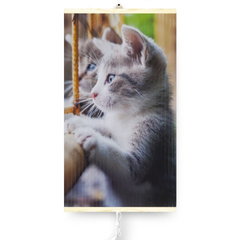 Grzejnik na podczerwień - giętki panel grzewczy 430W TRIO wzór 11 kot, wymiary 100x57cm z regulatorem Grzejnik na podczerwień - giętki panel grzewczy 430W TRIO wzór 11 kot, wymiary 100x57cm z regulatorem