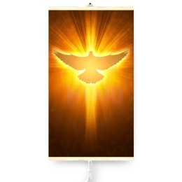 Grzejnik na podczerwień - giętki panel grzewczy 430W TRIO wzór 12 gołąb, wymiary 100x57cm z regulatorem