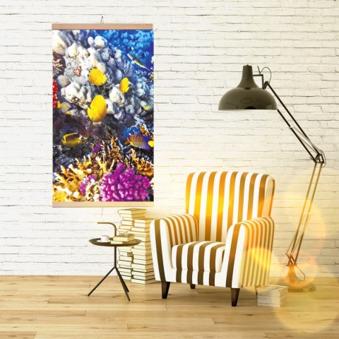 Grzejnik na podczerwień - giętki panel grzewczy 430W TRIO wzór 6 rafa koralowa, wymiary 100x57cm z regulatorem Grzejnik na podczerwień - giętki panel grzewczy 430W TRIO wzór 6 rafa koralowa, wymiary 100x57cm z regulatorem