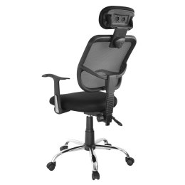 Siatkowe ergonomiczne krzesło biurowe Ergo Office, z wysokim oparciem, regulowany zagłówek, max 150kg, ER-413