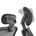 Siatkowe ergonomiczne krzesło biurowe Ergo Office, z wysokim oparciem, regulowany zagłówek, max 150kg, ER-413