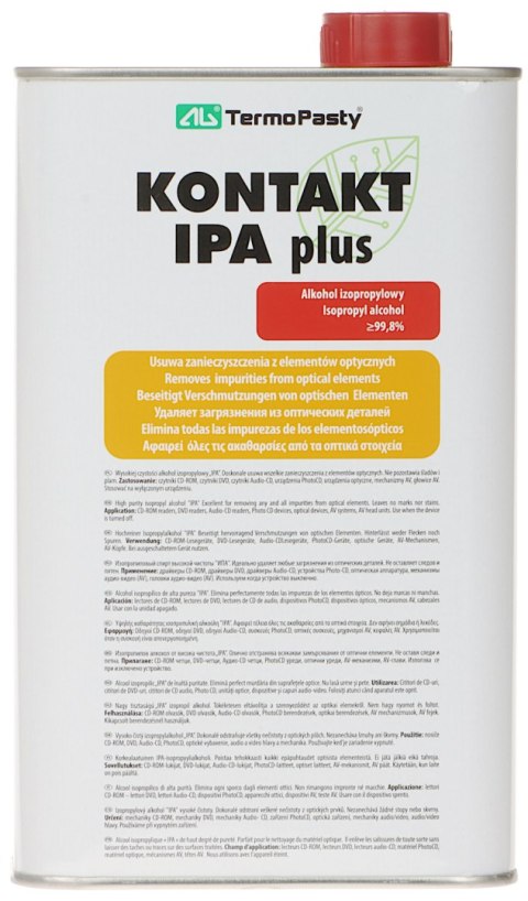 ALKOHOL IZOPROPYLOWY KONTAKT-IPA-PLUS/1000 KANISTER METALOWY 1000 ml AG TERMOPASTY ALKOHOL IZOPROPYLOWY KONTAKT-IPA-PLUS/1000 KANISTER METALOWY 1000 ml AG TERMOPASTY