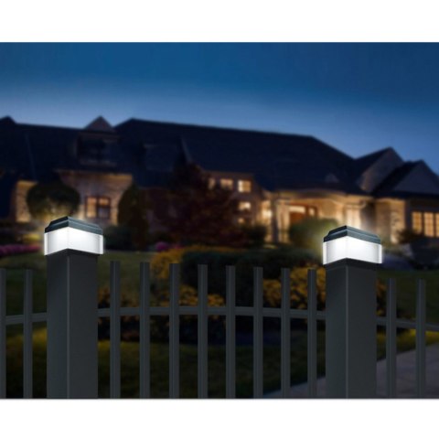 Lampa solarna LED na słupek GreenBlue, 100x100mm, daszek kopertowy, GB128 Lampa solarna LED na słupek GreenBlue, 100x100mm, daszek kopertowy, GB128