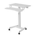 Mobilna stacja robocza z regulacją wysokości i podwójną platformą Ergo Office, do pracy w pozycji stojącej, biała max. 8kg, max