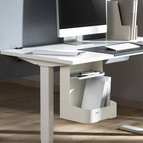 Pojemnik podbiurkowy / organizer z półką na akcesoria Ergo Office, biały, max. 5kg, ER-442 Pojemnik podbiurkowy / organizer z półką na akcesoria Ergo Office, biały, max. 5kg, ER-442