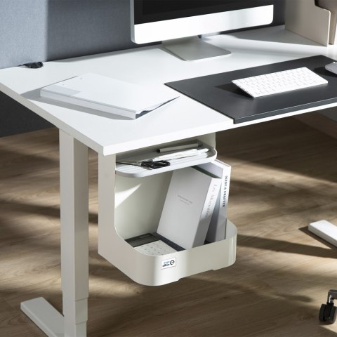 Pojemnik podbiurkowy / organizer z półką na akcesoria Ergo Office, biały, max. 5kg, ER-442 Pojemnik podbiurkowy / organizer z półką na akcesoria Ergo Office, biały, max. 5kg, ER-442