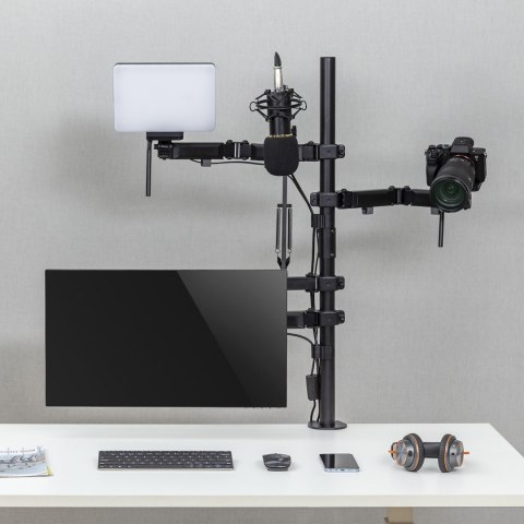 Uchwyt na monitor mikrofon kamerę i naświetlacz All-In-One Studio NanoRS, YouTube, 17"-32", max. 9kg, RS164 Uchwyt na monitor mikrofon kamerę i naświetlacz All-In-One Studio NanoRS, YouTube, 17"-32", max. 9kg, RS164
