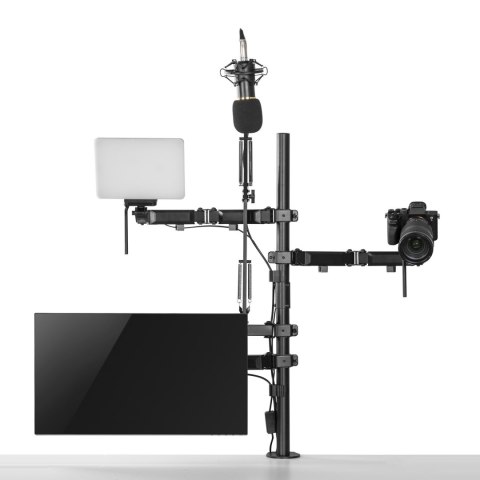 Uchwyt na monitor mikrofon kamerę i naświetlacz All-In-One Studio NanoRS, YouTube, 17"-32", max. 9kg, RS164 Uchwyt na monitor mikrofon kamerę i naświetlacz All-In-One Studio NanoRS, YouTube, 17"-32", max. 9kg, RS164