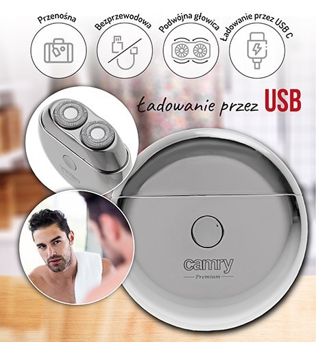 CR 2938 Golarka podróżna 2 głowicowa z usb CR 2938 Golarka podróżna 2 głowicowa z usb