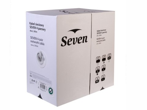 Kabel sieciowy SEVEN UTP CCA Solid 4x2 305m Kabel sieciowy SEVEN UTP CCA Solid 4x2 305m