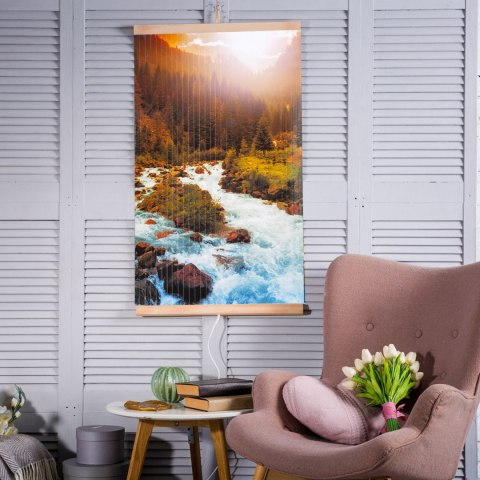 Grzejnik na podczerwień - giętki panel grzewczy 430W TRIO wzór 10 rzeka, wymiary 100x57cm z regulatorem Grzejnik na podczerwień - giętki panel grzewczy 430W TRIO wzór 10 rzeka, wymiary 100x57cm z regulatorem