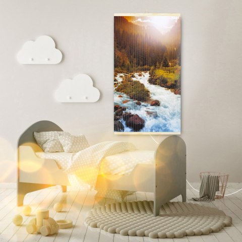 Grzejnik na podczerwień - giętki panel grzewczy 430W TRIO wzór 10 rzeka, wymiary 100x57cm z regulatorem Grzejnik na podczerwień - giętki panel grzewczy 430W TRIO wzór 10 rzeka, wymiary 100x57cm z regulatorem