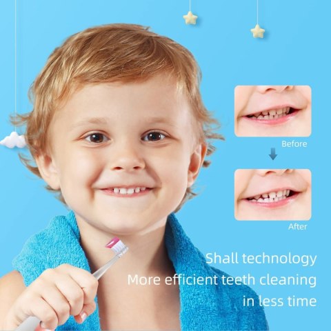 Szczoteczka soniczna dla dzieci SEAGO, kolor niebieski, 1xAAA 1,5V (brak w zestawie), 4 końcówki, SG-513 Blue Szczoteczka soniczna dla dzieci SEAGO, kolor niebieski, 1xAAA 1,5V (brak w zestawie), 4 końcówki, SG-513 Blue