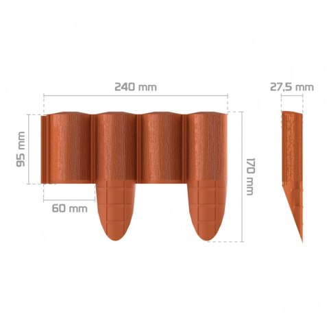 Palisada ogrodowa Cellfast ECO 2,4 m ceglasta Palisada ogrodowa Cellfast ECO 2,4 m ceglasta