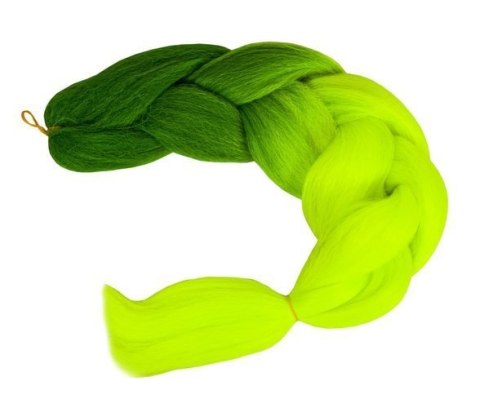 Włosy syntetyczne warkoczyki ombre ziel/neonW10344 Włosy syntetyczne warkoczyki ombre ziel/neonW10344