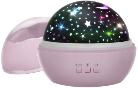 Lampka nocna z projektorem- różowa LP16859 Lampka nocna z projektorem- różowa LP16859