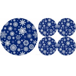 BERTONI EE Zestaw podkładek na stół okrągłych 1+4 - SNOW