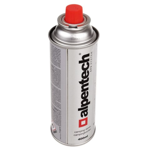 Kartusz gazowy 380ml Alpentech, certyfikat: Pi 0875, zgodny z normą EN521, butan, zakres działania -10°c do+ 40°c, IK300 Kartusz gazowy 380ml Alpentech, certyfikat: Pi 0875, zgodny z normą EN521, butan, zakres działania -10°c do+ 40°c, IK300