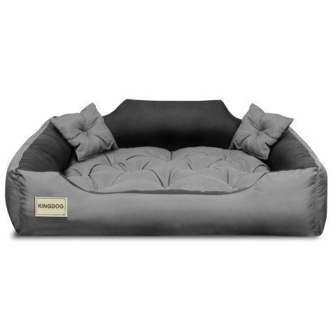 Legowisko z mikrofibry 100x80 / 115x95 cm szaro-czarne Legowisko z mikrofibry 100x80 / 115x95 cm szaro-czarne