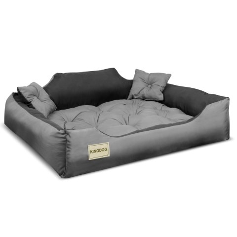 Legowisko z mikrofibry 100x80 / 115x95 cm szaro-czarne Legowisko z mikrofibry 100x80 / 115x95 cm szaro-czarne