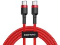 BASEUS Kabel USB-C - USB-C 2,0m Cafule PD 2.0 QC 3.0 60W (CATKLF-H09) Red