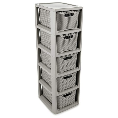 REGAŁ RATTANOWY 5 X 7L - 1728 SZARY REGAŁ RATTANOWY 5 X 7L - 1728 SZARY