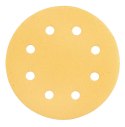 Papier ścierny na rzep 180 mm, K120, 5 szt., z 8 otworami do szlifierki 59G263