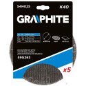 Siatka ścierna do gipsu na rzep 180 mm, K40, 5szt do szlifierki 59G263